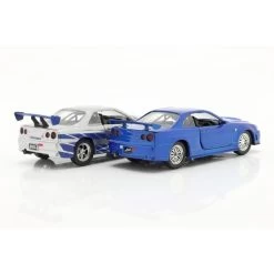 Racing Toy Store -Racing Toy Store fast furious 2 car set brianss nissan skyline gt r blue silver 1 32 1