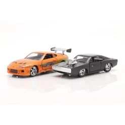 Fast & Furious 2-Car Set Brians`s Toyota Supra & Dom`s Dodge Charger 1/32