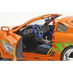 Fast & Furious Brian`s Toyota Supra 1995 With Figure 1/18 -Racing Toy Store fast furious brians toyota supra 1995 with figure 1 18 3