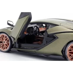 Lamborghini Sian FKP 37 Year Of Construction 2020 Matt Olive Green 1/18 -Racing Toy Store lamborghini sian fkp 37 year of construction 2020 matt olive green 1 18 3