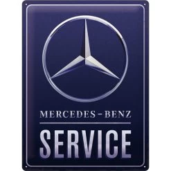 Metal-Plate Sign Mercedes-Benz - Service Blue 30x40cm