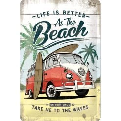 Metal-Plate Sign VW Bulli - Beach 20x30cm