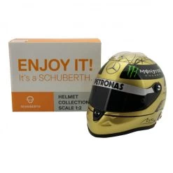 Michael Schumacher Spa 2011 Gold Helmet 1/2 -Racing Toy Store michael schumacher spa 2011 gold helmet 1 2 4