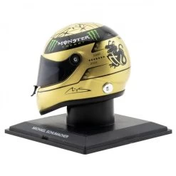 Michael Schumacher Spa 2011 Gold Helmet 1/4 -Racing Toy Store michael schumacher spa 2011 gold helmet 1 4 3