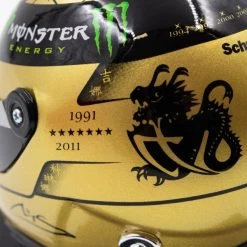 Michael Schumacher Spa 2011 Gold Helmet 1/4 -Racing Toy Store michael schumacher spa 2011 gold helmet 1 4 6