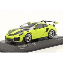 Porsche 911 GT2 RS Weissach Package 2018 Acid Green / Silver Rims 1/43