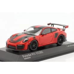 Porsche 911 GT2 RS Weissach Package 2018 Indian Red / Black Rims 1/43