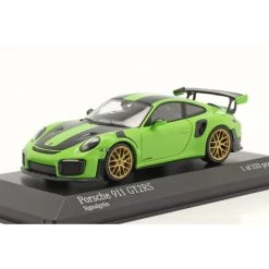 Porsche 911 GT2 RS Weissach Package 2018 Signal Green / Gold Rims 1/43