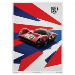 Poster Ferrari 412P - Red - 24 Hours Of Daytona - 1967