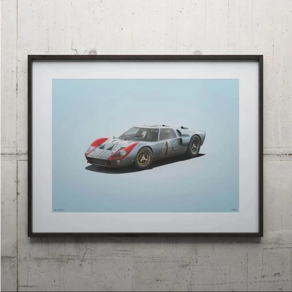 Poster Ford GT40 - Blue - 24h Le Mans - 1966 - Colors Of Speed 2 Poster Ford GT40 - Blue - 24h Le Mans - 1966 - Colors Of Speed - Image 2