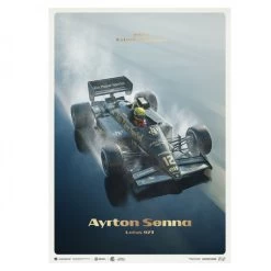 Poster Lotus 97T - Ayrton Senna - Formula 1 Portugal GP 1985 - Rainmaster