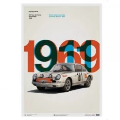 Poster Porsche 911R - Tour De France - 1969