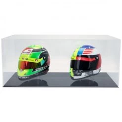 Showcase For 2 Miniature Helmets -Racing Toy Store showcase for 2 miniature helmets 2