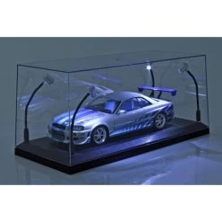 Single Showcase Black With 4 Movable LED Lamps For Scale 1/18 -Racing Toy Store single showcase black with 4 movable led lamps for scale 1 18 4